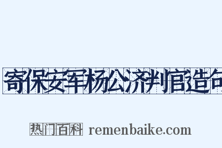 寄保安军杨公济判官造句是什么意思的图片